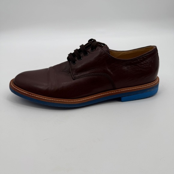 Barneys New York Burgundy Leather Oxford‎ Dress Shoes with Blue Sole 13M